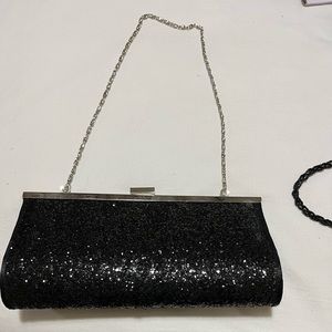 Black evening sparkling purse